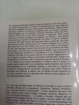 romanzo poliziesco "A rischio" Patricia Cornwell