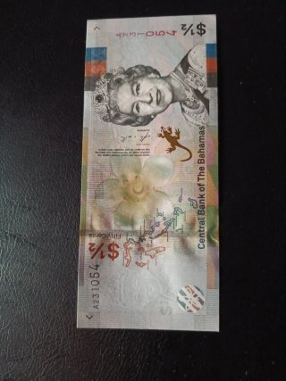 Billete 50 Cents Bahamas Reina Isabel