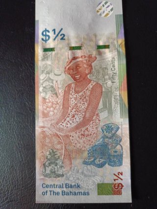 Billete 50 Cents Bahamas Reina Isabel