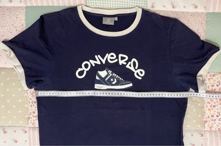 Camiseta Converse Talla M Azul y Blanca