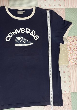 Camiseta Converse Talla M Azul y Blanca