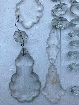 Lágrimas de cristal vintage para lámparas