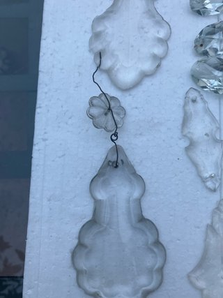 Lágrimas de cristal vintage para lámparas