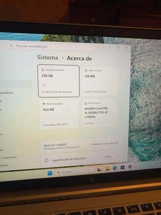 HP Elitebook Intel Core i5 1035 vpro SSD