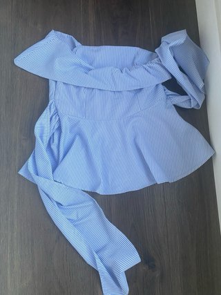 Top Verano Talla L Rayas Azul Blanco
