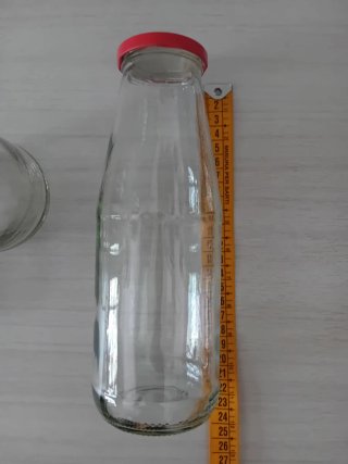4 Bottiglie in vetro con tappo ermetico