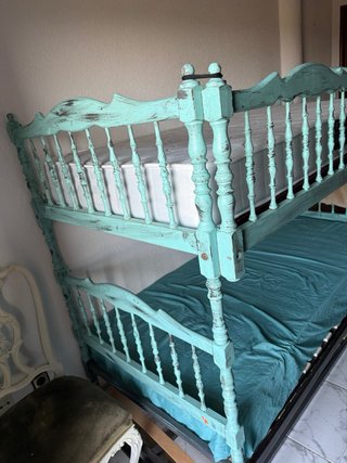 Litera madera pintada azul
