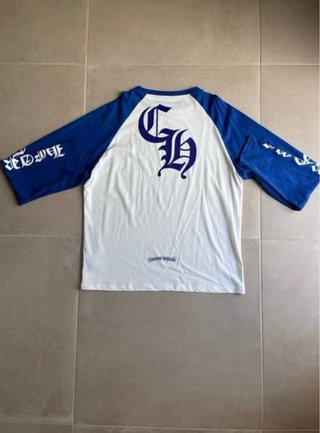 Camiseta Chrome Hearts Manga Larga Azul/Blanca
