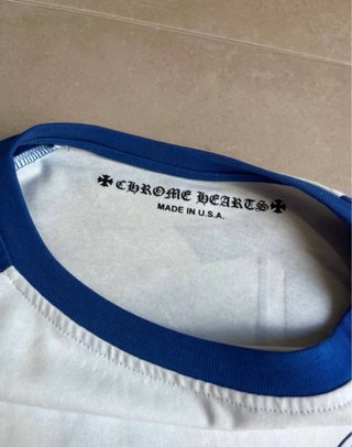 Camiseta Chrome Hearts Manga Larga Azul/Blanca