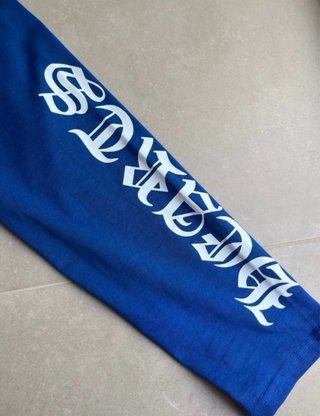 Camiseta Chrome Hearts Manga Larga Azul/Blanca