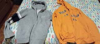 Lote 2 sudaderas Nike grises y naranjas