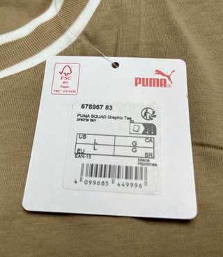 T-shirt Puma Squad Beige Taglia L