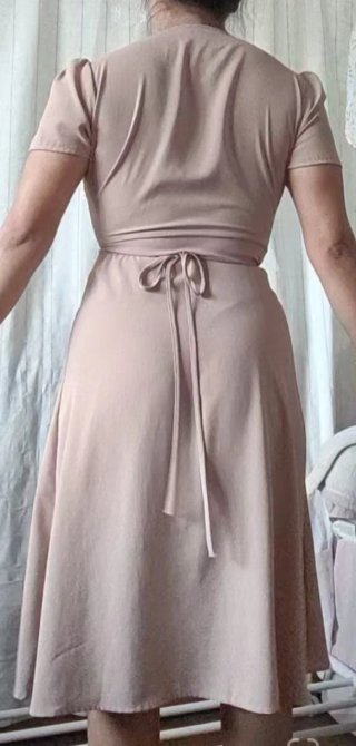 Vestido camel cruzado botones