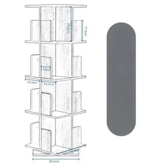 Estantería giratoria blanca de madera