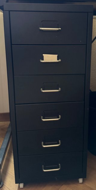 Cajonera HELMER IKEA negra con ruedas