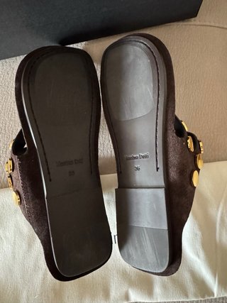 Sandalias Massimo Dutti Marrón y Dorado