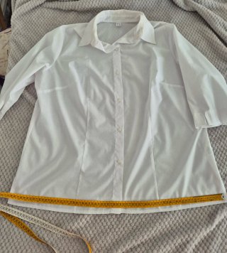 Camisa blanca clásica manga 3/4 Talla 50