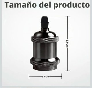 Pack 6 portalámparas negros nuevos