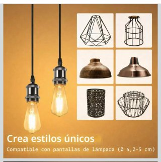 Pack 6 portalámparas negros nuevos