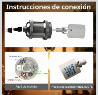 Pack 6 portalámparas negros nuevos