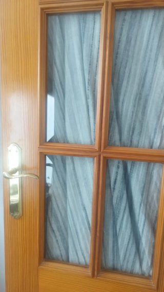 Puerta doble madera con cristales