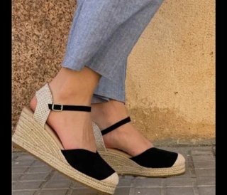 Alpargatas Mysoft Negras y Beige