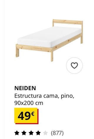 Cama IKEA Neiden con somier Lönset