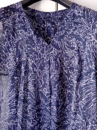 Vestito donna blu fantasia. Prodotto  sartoriale