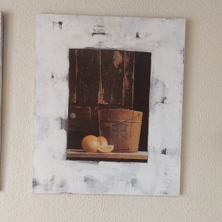 Pareja cuadro decorativo rústico/vintage madera