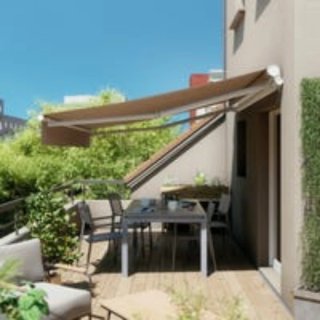 Toldo beige de tela