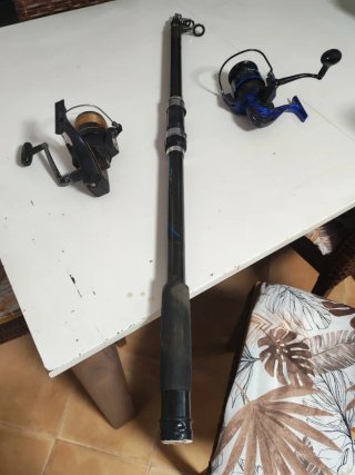 Canna da pesca telescopica + 2 mulinelli