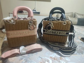 Bolso CD Mimbre Rosa y Negro