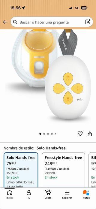 MEDELA Sacaleches hands-free + copas y accesorios
