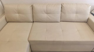 Sofá modular beige piel sintética