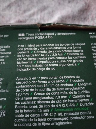 Tijera corta césped y arregla setos Parkside