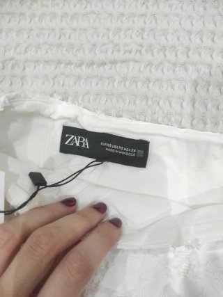 Minifalda Zara Blanca Talla XS