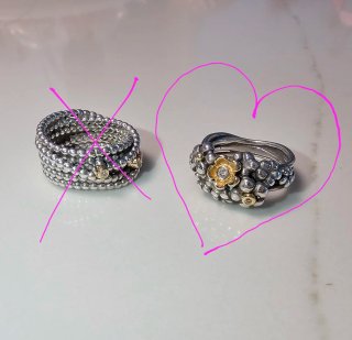 Anillo Pandora 14k Oro y dos Diamantes.