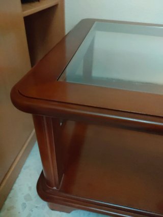 Mesa de centro madera y cristal