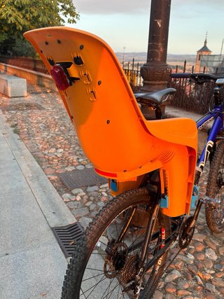 Bicicleta con silla para niño/a