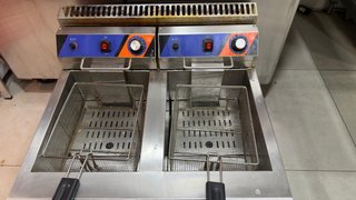 Freidora Industrial a Gas Doble 18L + 18L