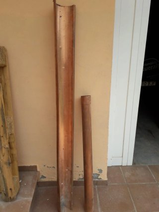 Tubo y canalón de cobre