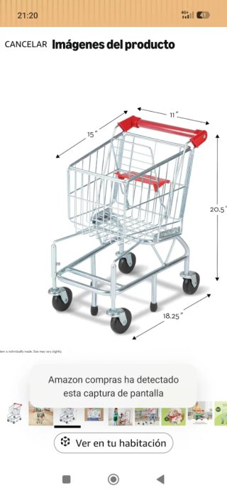 Carro de compras infantil metálico