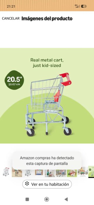 Carro de compras infantil metálico