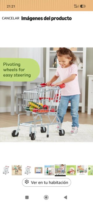 Carro de compras infantil metálico