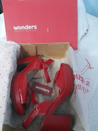 Zapatos sandalias mujer Wonders rojas