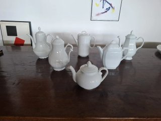 Collezione 6 teiere porcellana Francese