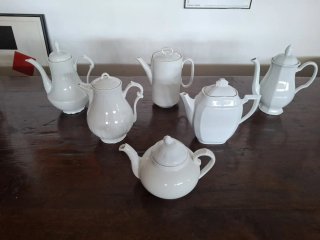 Collezione 6 teiere porcellana Francese