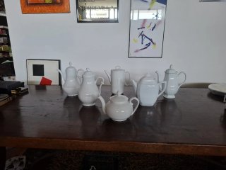 Collezione 6 teiere porcellana Francese