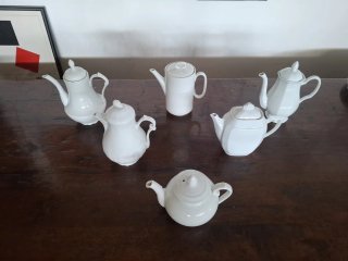 Collezione 6 teiere porcellana Francese