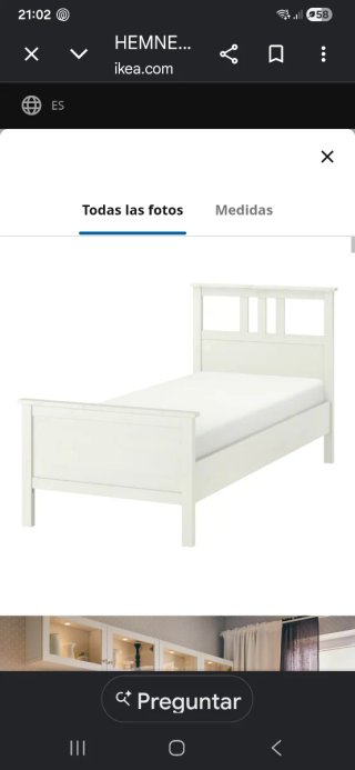 Cama 90x200 Ikea Hemnes Blanca